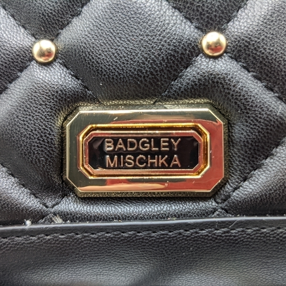 Badgley Mischka Quilted Handbag Crossbody Vegan Leather - Picture 8 of 14